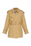 Burberry Giacca Trench In Gabardine In Flax