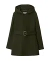 Burberry Belted Wool-cashmere Jacket In Green