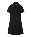 Burberry Waist Belted Midi Dress With Button Detailing In Black