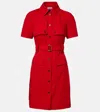Burberry Belted Wool Shirt Dress In Multi