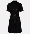 Burberry Belted Wool Shirt Dress In Multi