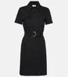 Burberry Waist Belted Midi Dress With Button Detailing In Black