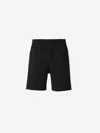 Burberry Relaxed-fit Green Shorts With Elastic Waistband In Black