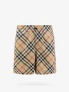 Burberry Check Ekd Drawstring Pull-on Shorts In Beige