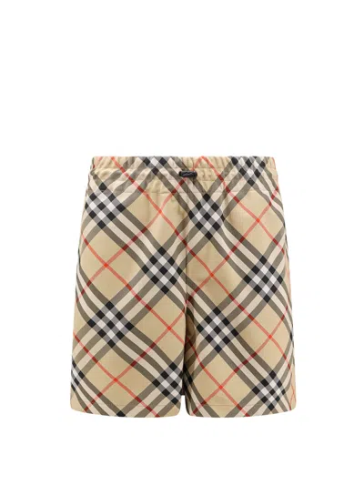 Burberry Check百慕大短裤 In Beige