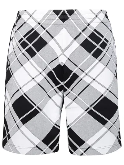Burberry Bermuda Shorts In Black Viscose Blend In White