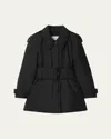 Burberry London Belted Berryhill Padded Car Coat In Black