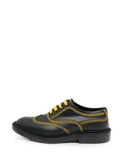 Pre-owned Burberry Bertram Leather Oxford Shoes In Black