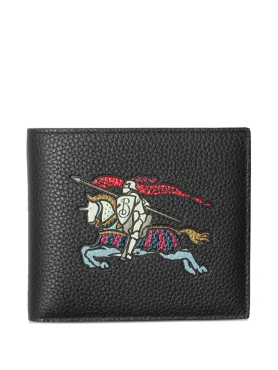 Burberry Bi-fold Leather Wallet In Black