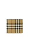 Burberry Folded Check Pattern Wallet In Brown