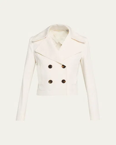 Burberry Bianca Double-breasted Cotton Twill Short Jacket In Brown