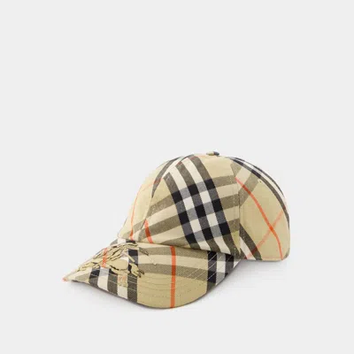 Burberry Bias Check Cap -  - Synthetic - Beige