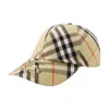 Burberry Check Baseball Cap In Beige