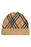 Burberry Check Cashmere-blend Beanie In Sand