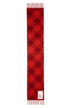 Burberry Bias Check Cashmere Scarf In Red