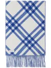 Burberry Check Cashmere Scarf In Blue