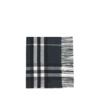 Burberry Cashmere Check Scarf In Black