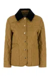 Burberry Corduroy-collar Diamond-quilted Jacket In Orange