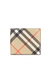 Burberry Book Wallet In Coated Canvas Bi-fold Design In Sand