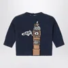 Burberry Big Ben Sweater In Wool In Blue