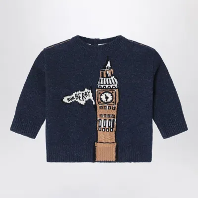 Burberry Kids' Big Ben Sweater In Wool In Blue