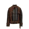 Burberry Stripe-pattern Cotton Biker Jacket
