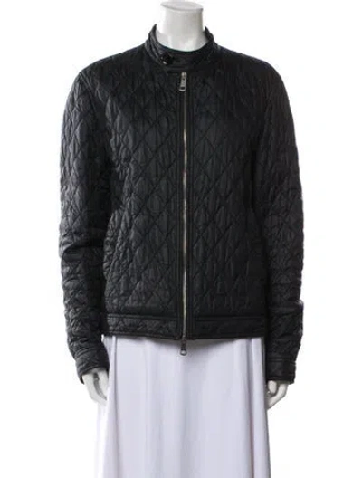 Pre-owned Burberry Biker Jacket In Blue