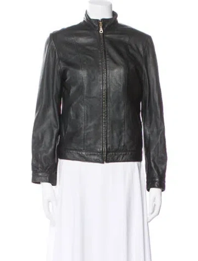 Pre-owned Burberry Biker Jacket In Blue