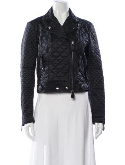 Pre-owned Burberry Biker Jacket In Blue