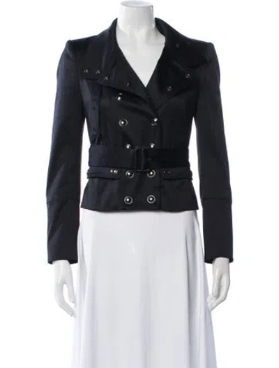 Pre-owned Burberry Biker Jacket In Blue