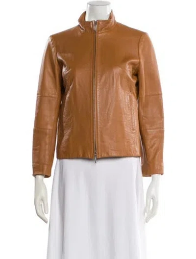 Pre-owned Burberry Biker Jacket In Brown