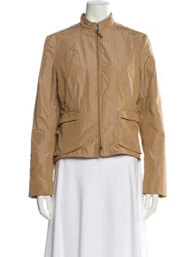 Pre-owned Burberry Biker Jacket In Brown