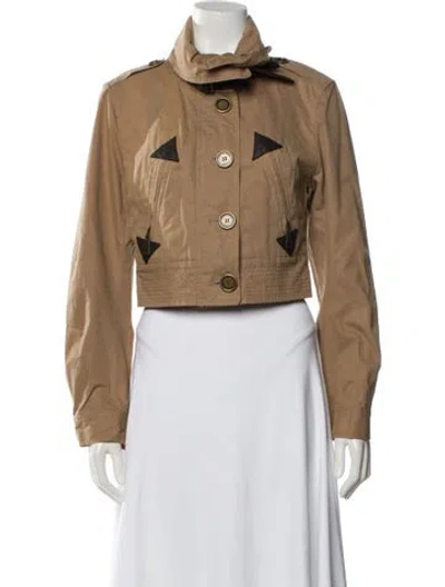 Pre-owned Burberry Biker Jacket In Brown