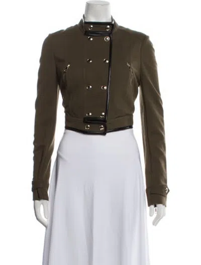 Pre-owned Burberry Biker Jacket In Green