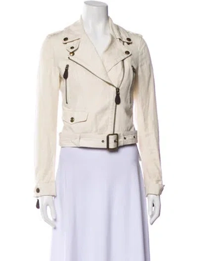 Pre-owned Burberry Biker Jacket In Neutral