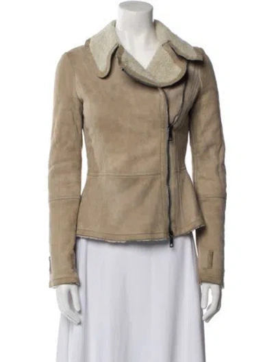 Pre-owned Burberry Biker Jacket In Neutral