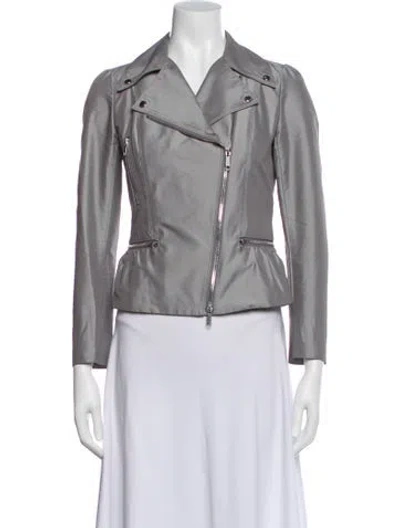 Pre-owned Burberry Biker Jacket In Neutral