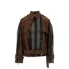 Shop Burberry Biker Jacket Women In Brown