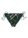 Burberry Dark Green Checked Bikini Briefs In Black