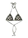 Burberry Check Lycra Triangle Bikini Top In Black