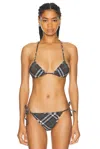 Burberry Checkered Design Triangle Bikini Top In Snug Ip Check