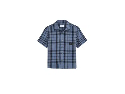 Burberry Billy Check Top (toddler/little Kid/big Kid) Boy's T Shirt Damson Blue/black Ip Check: 10 Years, Cot