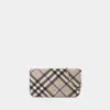 Burberry Beige Check Chain Strap Wallet Bag