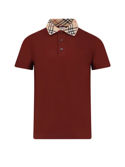 Burberry Biologic Cotton Blend Polo Shirt In Pink