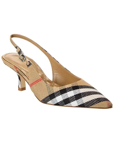 Burberry Birdie Check Canvas Slingback Pump