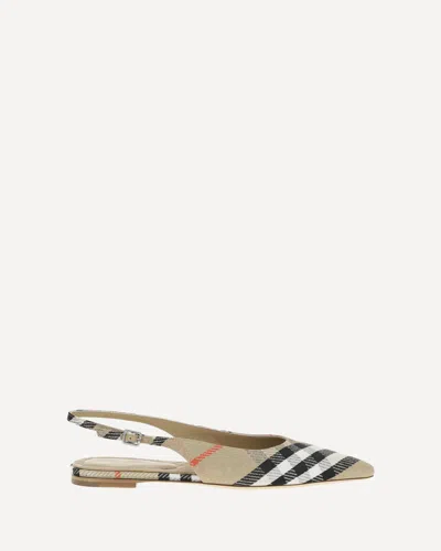 Burberry Birdie Check Slingback Ballerinas