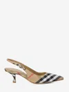 Burberry Slingback Pumps Birdie Check Women In Beige