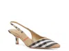 Burberry Adjustable Buckled Strap Pointed Toe Kitten Heel Shoes 5.5cm In Brown