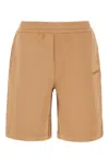 Burberry Bermuda Cotton Elastic Waistband Shorts In Camel