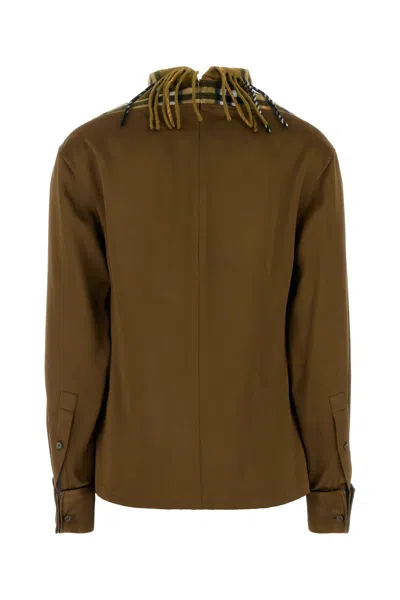 Burberry Biscuit Satin Blouse In Green